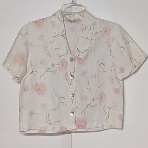 Floral Linen Crop Top